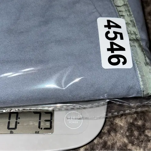 Nili Lotan Women’s Sz 12 Slate Blue Light Gray Tape Easthampton Frayed Hem Pants