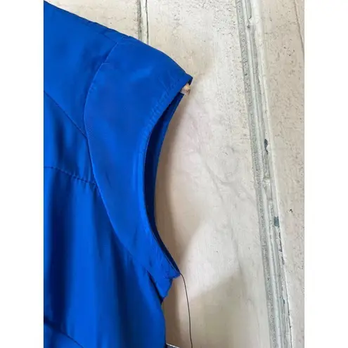 Mossimo womens crew neck cap sleeve cobalt blue skater dress NWT XS