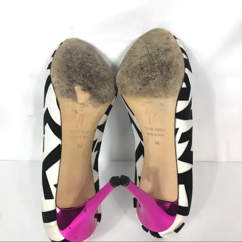 Giuseppe Zanotti geometric pink heel peep toe