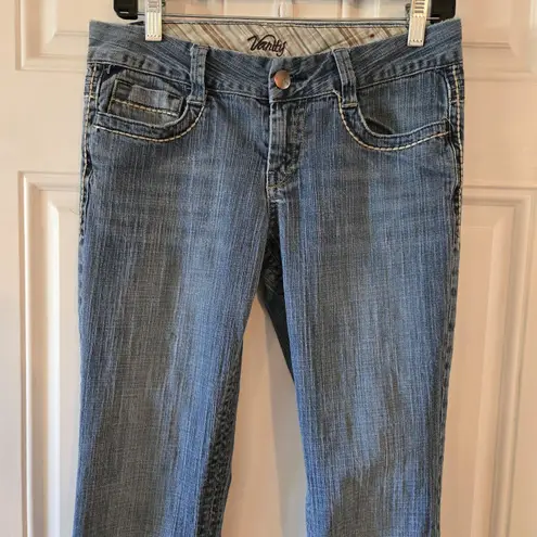 Vanity Jeans Y2K Flare Leg Size 27x35 (Actual 30x34) Low Rise BellBottom Denim Blue