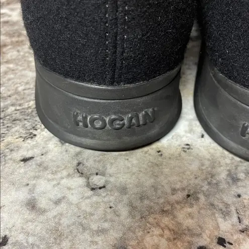 Hogan Black Wool & Leather Mid