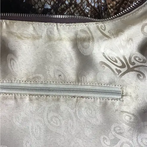 Brighton  SNAKESKIN EMBOSSED HOBO BAG EUC