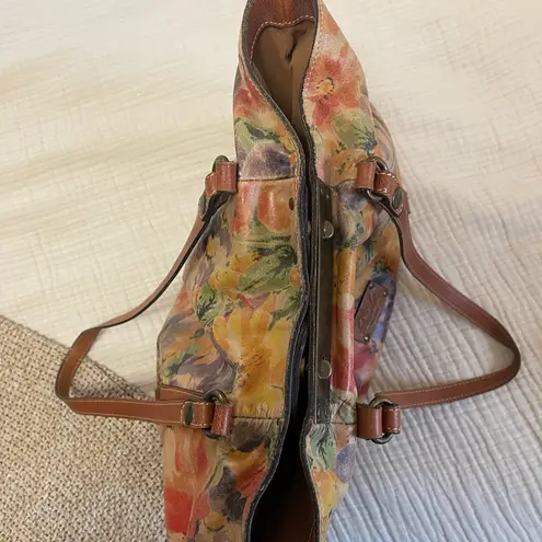 Patricia Nash Benvenuto Floral Shoulder Tote Bag 100% Italian Leather