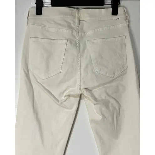 Mother The Mid Rise Dazzler Crop Fray Jean Cream Puffs Size 28 6 US NWOT Raw Hem