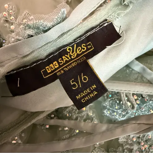 TLC Say Yes Amelia Couture Sage Green Ball Gown Formal Dress Junior’s Sz 5/6