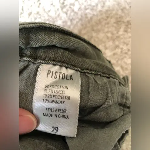 Pistola Anthropologie Pistols Olive Moto Jeans cotton blend women Size 29