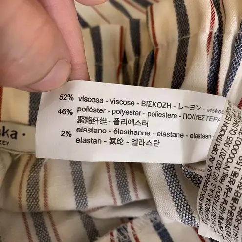 Bershka Blue Red White Striped Shorts Paperbag S