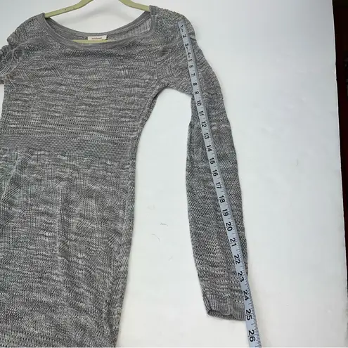 Sundance Sweater Dress Size Medium Gray Crochet Open Knit Boho Long Sleeve