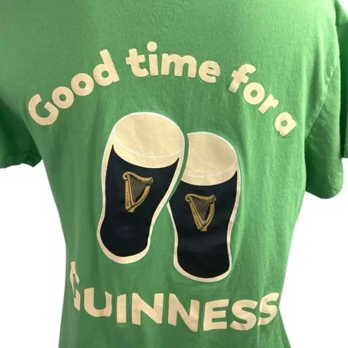 Green Good Time For A Guinness Short Sleeve Graphic Tee T-Shirt Top M