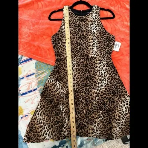 19 Cooper XS Sleeveless Tiered-Skirt Leopard Print Dress
