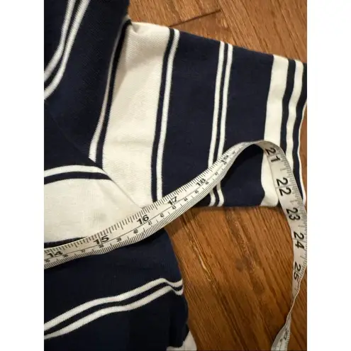 J.crew striped nautical rope and embellished vneck tshirt xs Blue