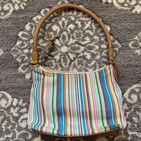 Rainbow striped mini purse Pink