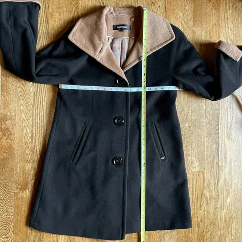 Ellen Tracy Wool Blend Button Wide Collar Lapel Coat Size 2