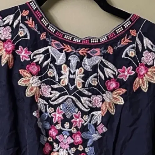 Johnny Was Poncho Top Navy Biya Alia NWT RARE