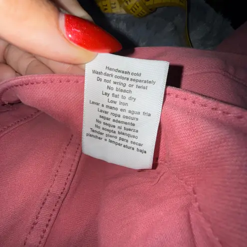 Judy Blue Dusty Pink High Waist Jeans Crochet Patch Wide Leg Women 13/31