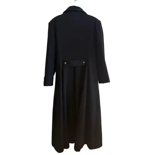 VTG USA MDP Mario De Pinto Wool Maxi Coat Velvet Old Money Retro Glam Heritage Black