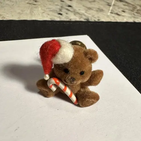 Christmas Holiday Brooch Pins Lot Of 3 Felt Teddy Bear / Moose In Santa Hat