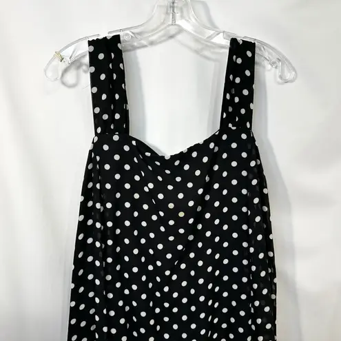 Maggie Barnes Plus Size 24W Dress Midi Black Polka Dot Sleeveless Shift 1414
