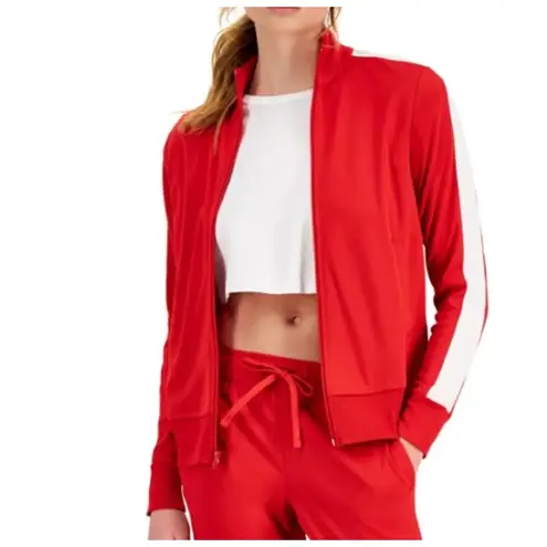 Ideology | Red & White Track Jacket Full Zip Athleisure Activewear NWOT XL