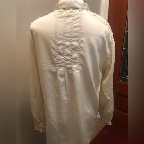 Vintage Candlelight Ivory High Neck Blouse from FML Sport Made in Hong Kong Size M