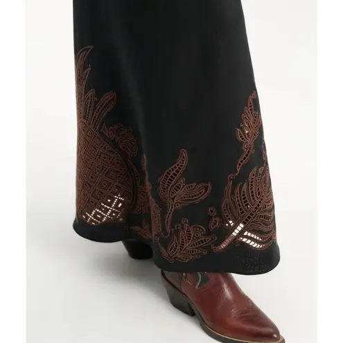NWT Dorothee Schumacher Black & Brown Luxury Exquisite Maxi Linen Skirt | XS