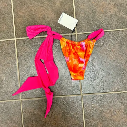 Rat & Boa  Bahia Bikini Bottoms Side Tie Pink Orange Extra Small XS $155