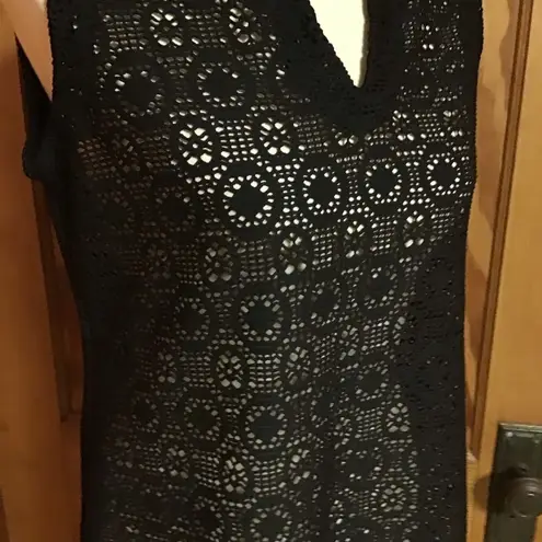 Black lace islander swim cover up