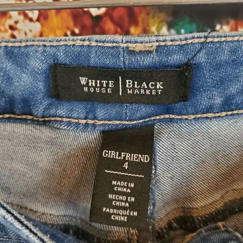 White House | Black Market WHBM Girlfriend Light Wash Distressed Denim Jeans Size 4