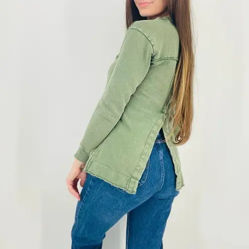 Anthropologie  Pilcro Split-Hem Tunic Top in Moss Green Size XXS