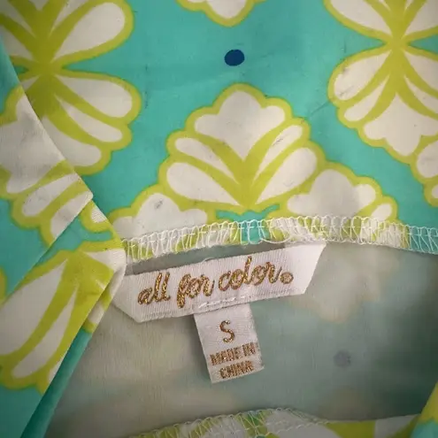 All For Color Lilly Pulitzer Blue and Green Patterned Dress