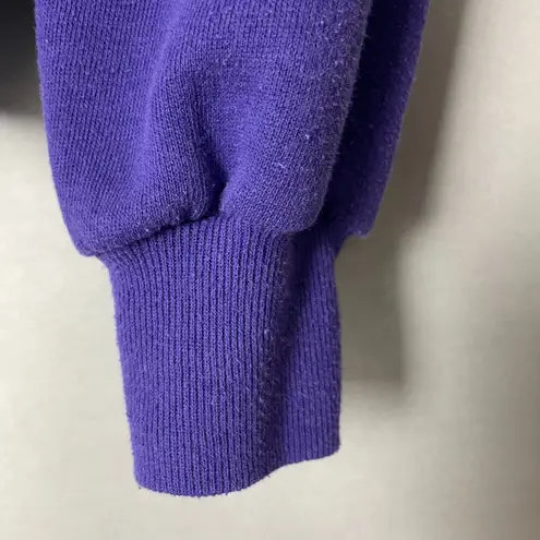 Vintage 90s Sweatshirt Seashells Glitter Gold Ocean Women Size Large Purple Top