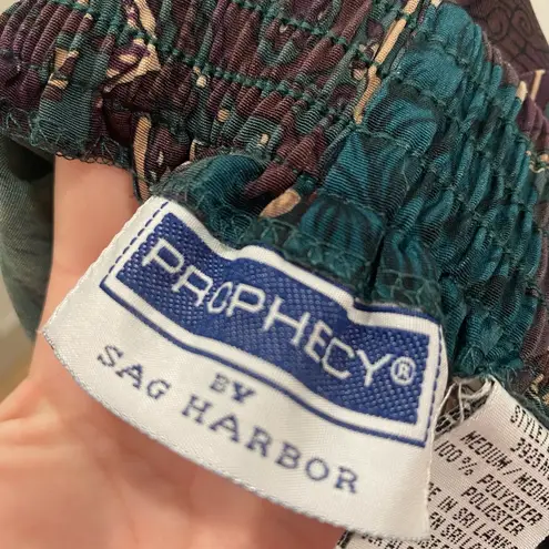 Sag Harbor Vintage 1980s/1990s Prophecy By Dark Purple Midi Maxi Floral Skirt M