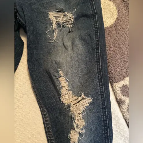 Hollister  Women's Distressed Straight Leg Jeans - Blue