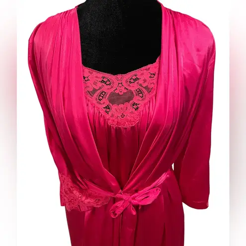 Lorraine Vintage Barbie Pink Romantic Lingerie Intimates Peignoir Robe Set Size M