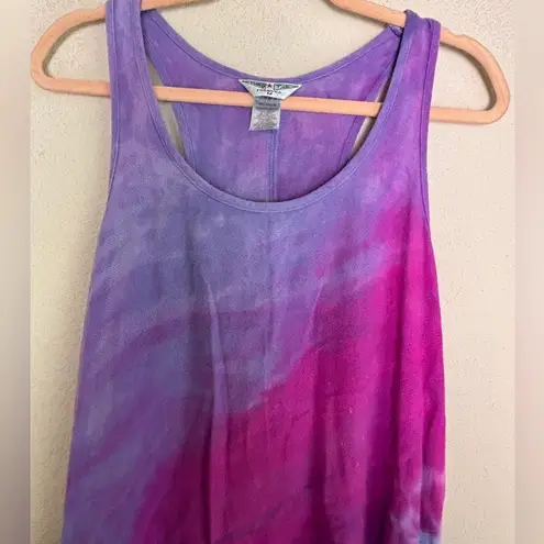 Hard Tail Forever Pink Purple Tie Dye Ombré Asymmetrical Maxi Tank Dress M Size M