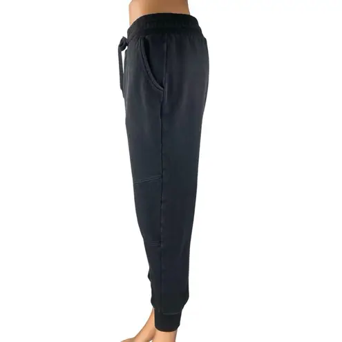 Eleven Paris Black Elastic Waist Drawstring Tapered Leg Trousers Joggers Pants S