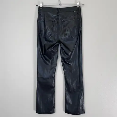 MOTHER Denim MOTHER Faux Leather The Insider Cropped Bootcut Pants Wax On Wax Off Black