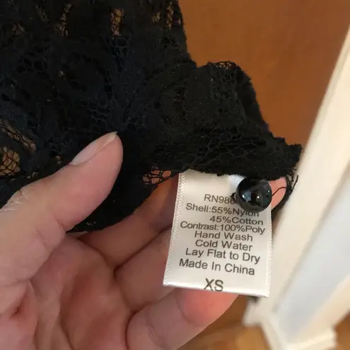 Wyatt Black Lace XS Short Sleeve Top Gothcore wicked sexy sheer alt alternative