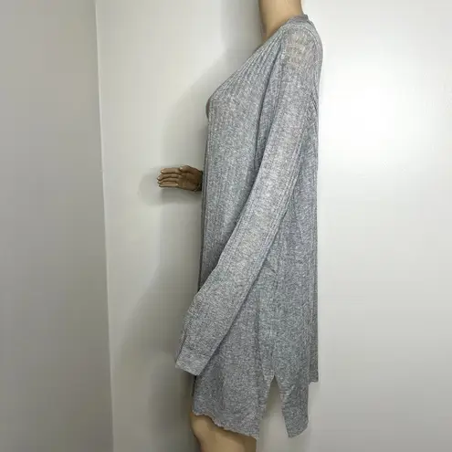 Soft Surroundings Gray Knit Open Cardigan Sweater