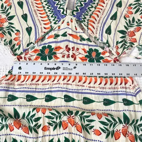 Farm Rio Anthropologie v-neck side cutout knot front maxi dress D2 2130