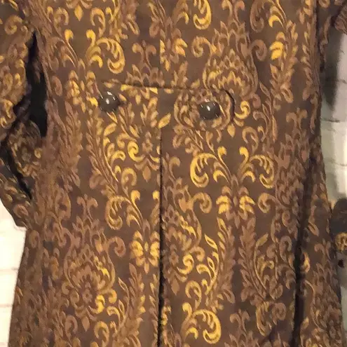 Ideology Vintage Y2K Long Golden Fitted Tapestry Blazer S