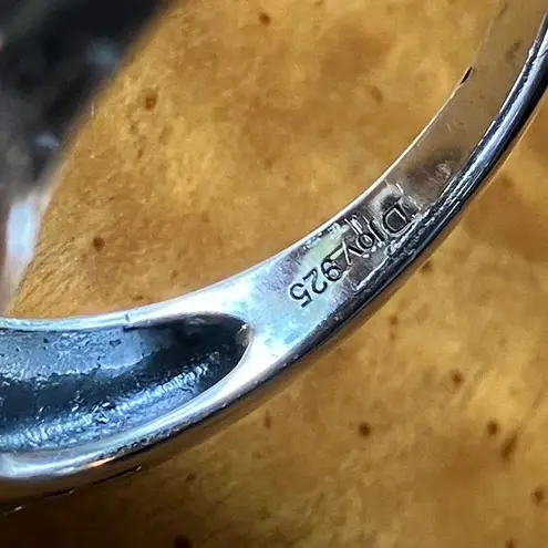 Natural Tanzanite Sterling Silver Elephant Ring Size 8 Purple