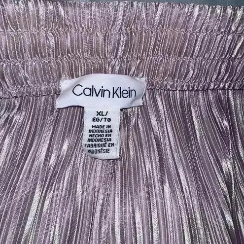 Calvin Klein  Women's Pleated Wide Leg Pull On Pants  Size XLarge Blush