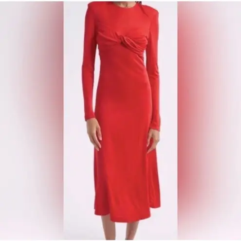 Farm Rio Twisted Cup Midi Dress - Size Small - Red