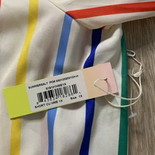 Summersalt The Short Effortless Shirtdress Coverup in Rainbow Stripe Size 1XL