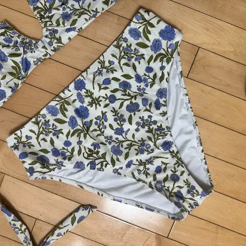 Cupshe Soulful Spring Square Neck Bandeau Top & Bottoms Set Size Medium FLoral