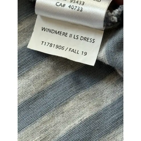 TOAD&CO Windmere II Dress Women's Medium Navy White Stripe Long Sleeve Pockets Blue