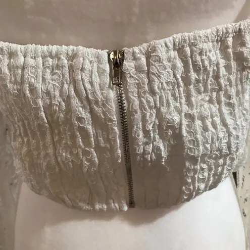 Trendy J's Women's Large Long Sleeve White Lace Top