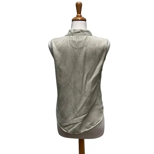 Big Dogs VTG Resortwear 100% Silk Top Sz M Pale Green Button Up Tropical Coastal