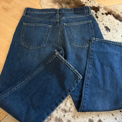 AMO Libby High Rise Crop Straight Leg Jeans Size 28 Blue